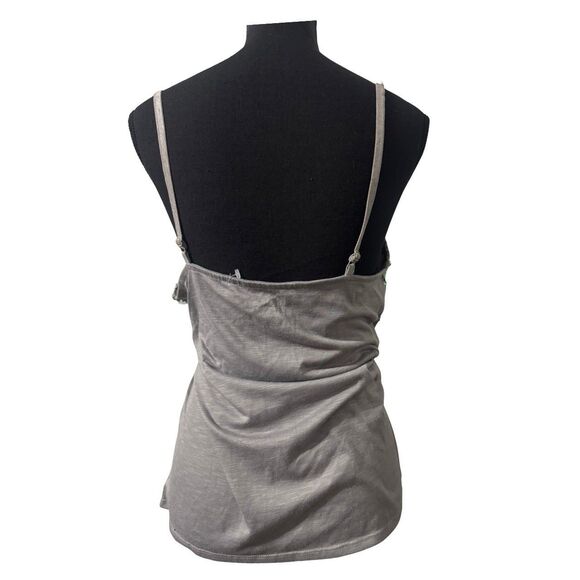 Grey & Green Sequin Retro Y2K Glam Coastal Mermaid Cami Tank Top Size 14/16 L XL - Picture 2 of 5